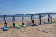 Clases de surf para grupos en Suances cantabria Totora Surf School